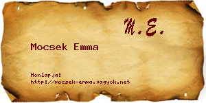 Mocsek Emma névjegykártya